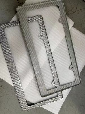Slim Personalized Carbon Fiber License Plate Frame Twill Gloss