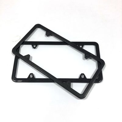 4 Hole Carbon Fiber License Plate Frame Motorcycle Thin US Standard