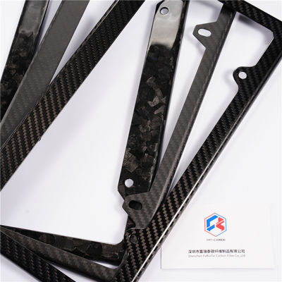Custom Carbon Fiber License Plate Frame White Black Twill Glossy Luxury Custom 32*16
