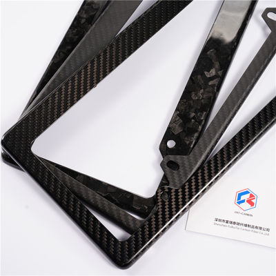 Custom Carbon Fiber License Plate Frame White Black Twill Glossy Luxury Custom 32*16