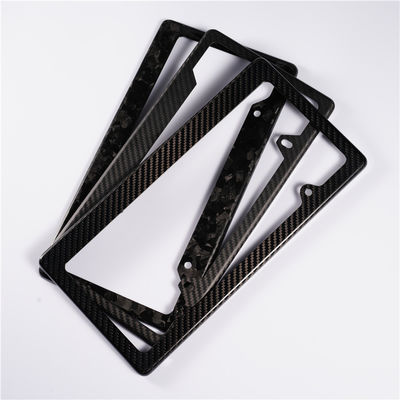 Custom Carbon Fiber License Plate Frame White Black Twill Glossy Luxury Custom 32*16