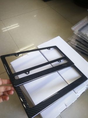 Custom Carbon Fiber License Plate Frame White Black Twill Glossy Luxury Custom 32*16