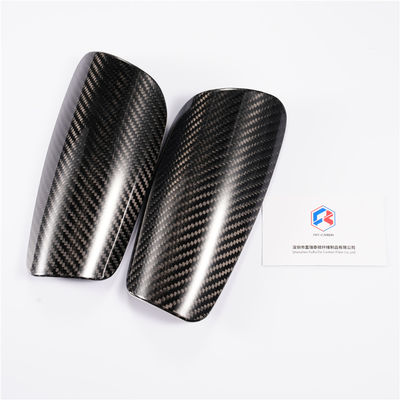 Carbon Fiber Twill Matt Adult Soccer Football Shin Guard Small Sleeves Yellow/Black OME