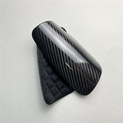 Carbon Fiber Twill Matt Adult Soccer Football Shin Guard Small Sleeves Yellow/Black OME