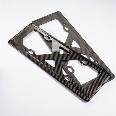 Blue Carbon Fiber License Plate Frame Carbon Fibre Car Plate Holder For USA Canada Cars
